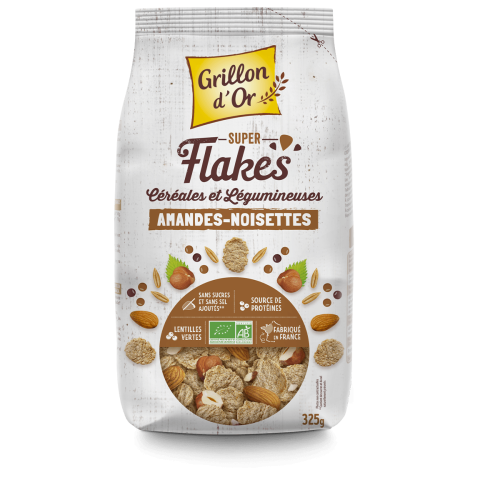 Super flakes céréales _ légumineuses amandes noisettes 325g